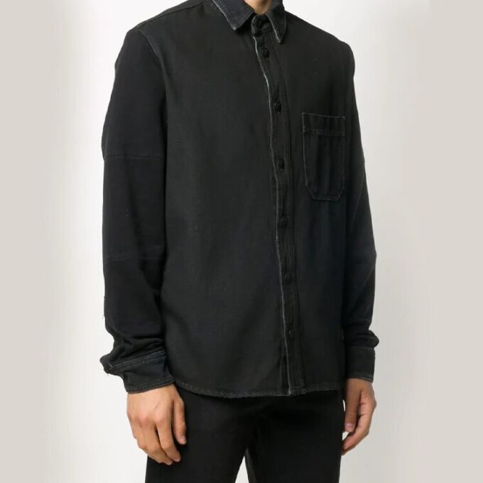 Camisas Denim con estampado de flechas, versión básica, negra