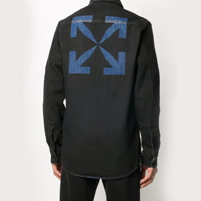 Camisas Denim con estampado de flechas, versión básica, negra