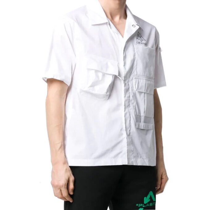 Camisas estampadas pintadas a mano para hombre, blancas