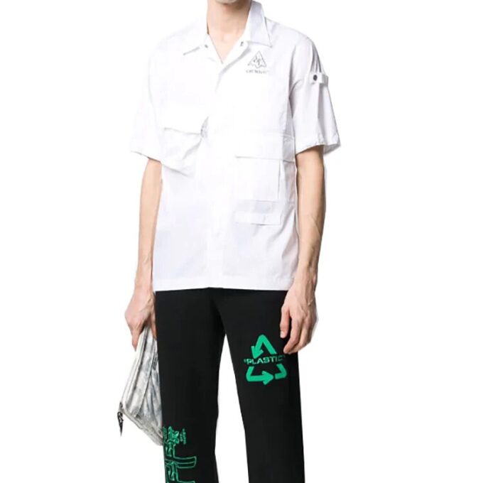 Camisas estampadas pintadas a mano para hombre, blancas