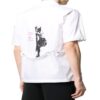 Camisas estampadas pintadas a mano para hombre, blancas
