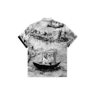Camisas informales de algodón pequeñas Gris Blanco