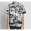Camisas informales de algodón pequeñas Gris Blanco