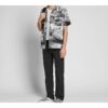 Camisas informales de algodón pequeñas Gris Blanco