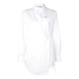 Camisas Off-White con estampado de cordones y logotipo pequeño en color blanco