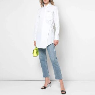 Camisas Off-White con estampado de cordones y logotipo pequeño en color blanco