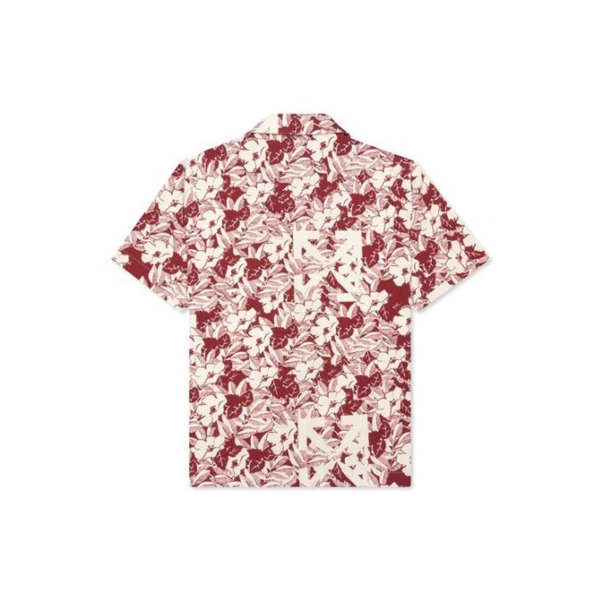 Camisas rojas de manga corta Off-White para hombre C/O VIRGIL ABLOH Flowers