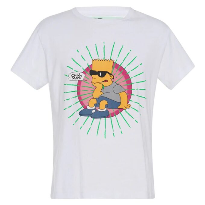 Camiseta ajustada Bart Glasses SS «Blanca»