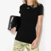 Camiseta ajustada con aplique del logotipo Off-White en negro