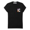 Camiseta ajustada con degradado en blanco roto «Negro multicolor»