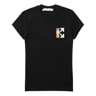 Camiseta ajustada con degradado en blanco roto «Negro multicolor»