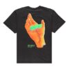 Camiseta ajustada con logo de mano, pantalones cortos, negros