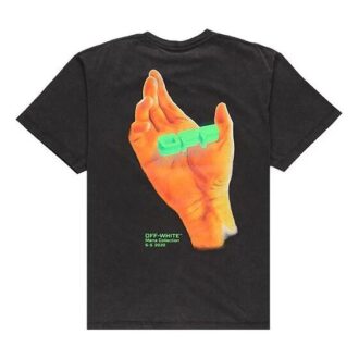 Camiseta ajustada con logo de mano, pantalones cortos, negros
