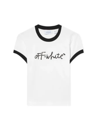 Camiseta ajustada con logotipo bordado en letra cursiva