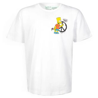 Camiseta ajustada de manga corta Bart Peace Sign «Blanca»