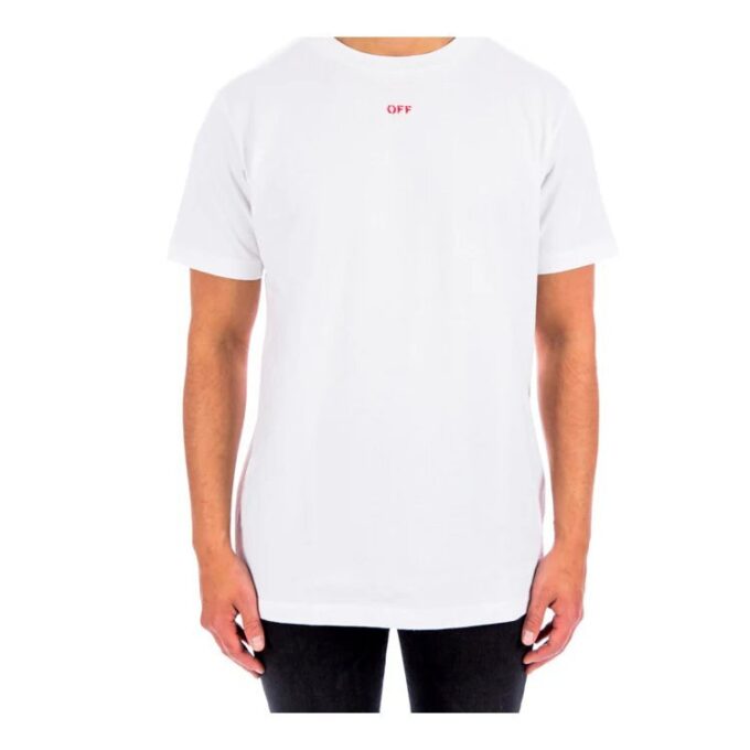 Camiseta ajustada de manga corta con estampado «Blanco/Rojo» en Pantalones Cortos