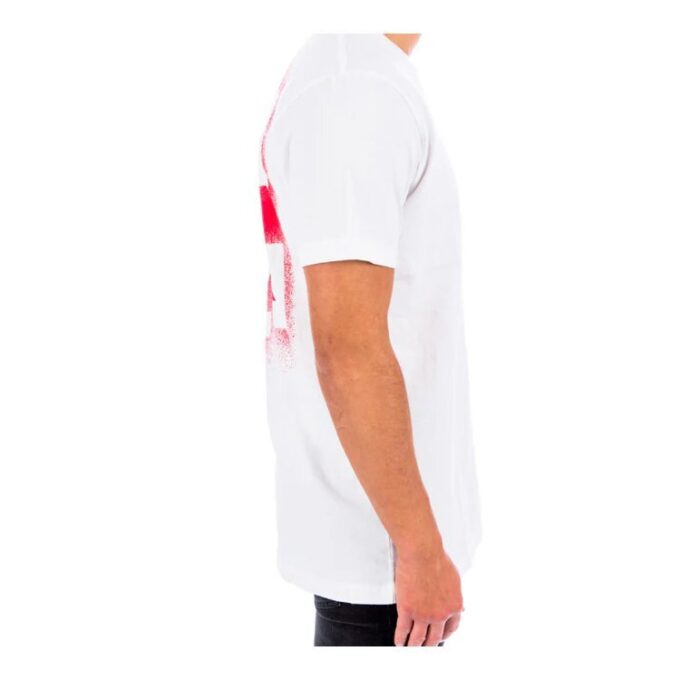 Camiseta ajustada de manga corta con estampado «Blanco/Rojo» en Pantalones Cortos