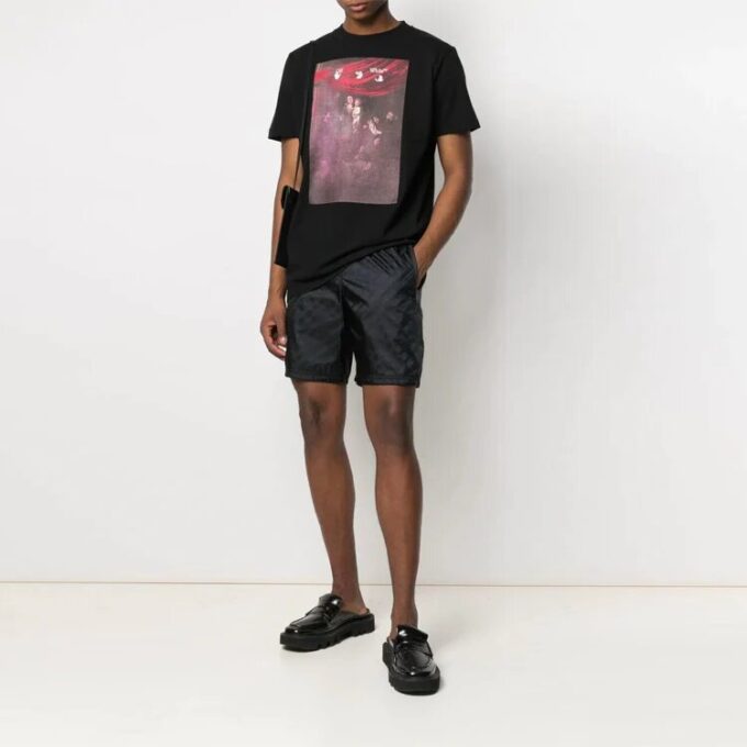 Camiseta ajustada de manga corta con estampado Caravaggio «Negro»