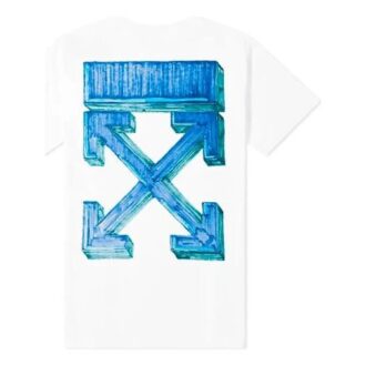 Camiseta ajustada de manga corta Marker «Blanco/Azul»