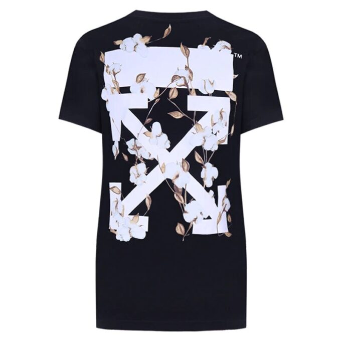 Camiseta ajustada Off-White Carryover «Black Flower Pattems»
