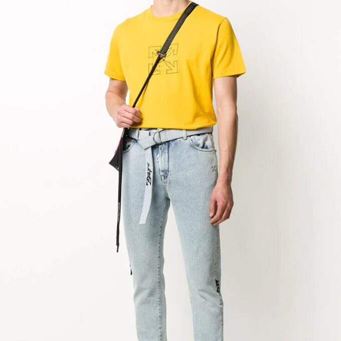 Camiseta amarilla de hombre con logo de Off-White