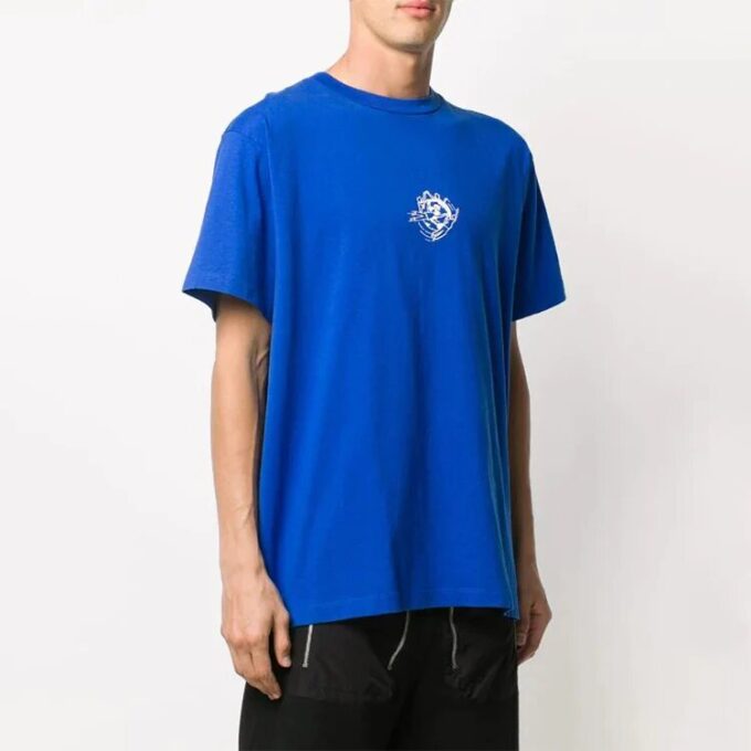 Camiseta azul con estampado de logotipo para hombre de Off-White