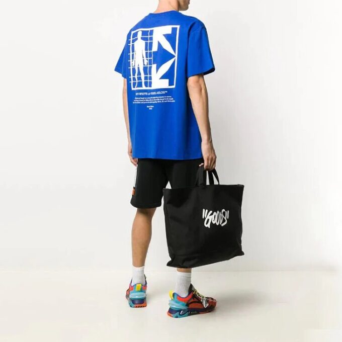 Camiseta azul con estampado de logotipo para hombre de Off-White