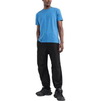 Camiseta azul de manga corta con cuello redondo y estampado de logotipo grande de Off-White para hombre, colección Otoño-Invierno 2022