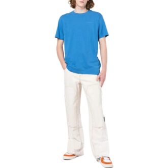 Camiseta azul de manga corta con cuello redondo y estampado liso Off-White para hombre FW22