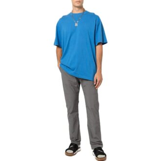 Camiseta azul de manga corta con cuello redondo y logo grande en la espalda para hombre de Off-White
