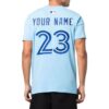 Camiseta azul de manga corta con estampado del logotipo de Off-White para hombre, colección primavera-verano 2022
