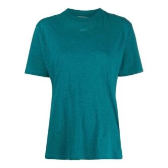 Camiseta azul de manga corta Off-White con flecha en la espalda