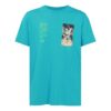Camiseta azul de manga corta Off-White para hombre con estampado de personaje esquelético de Virgil Abloh, versión estándar