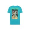 Camiseta azul de manga corta Off-White para hombre con estampado de personaje esquelético de Virgil Abloh, versión estándar