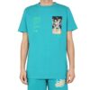 Camiseta azul de manga corta Off-White para hombre con estampado de personaje esquelético de Virgil Abloh, versión estándar