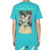 Camiseta azul de manga corta Off-White para hombre con estampado de personaje esquelético de Virgil Abloh, versión estándar