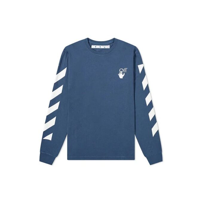 Camiseta azul de manga larga con estampado de flechas