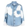 Camiseta azul de manga larga con estampado de nubes y aberturas de Off-White para hombre, colección Otoño-Invierno 2022
