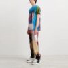 Camiseta azul de pantalón corto y cuello redondo con estampado de pintura en spray Off-White para hombre, colección Otoño-Invierno 2021