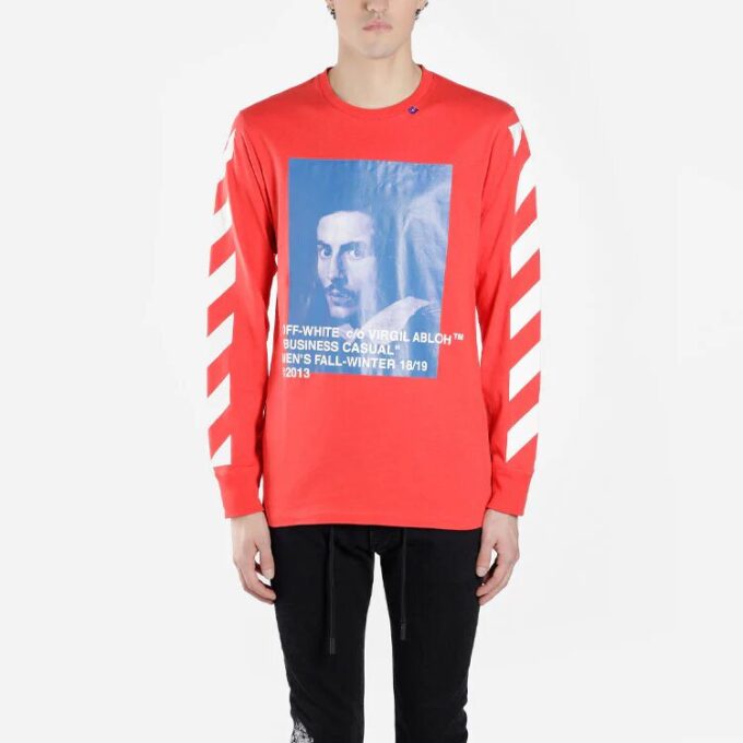 Camiseta Bernini con estampado de rayas diagonales 2030 Rojo/Azul