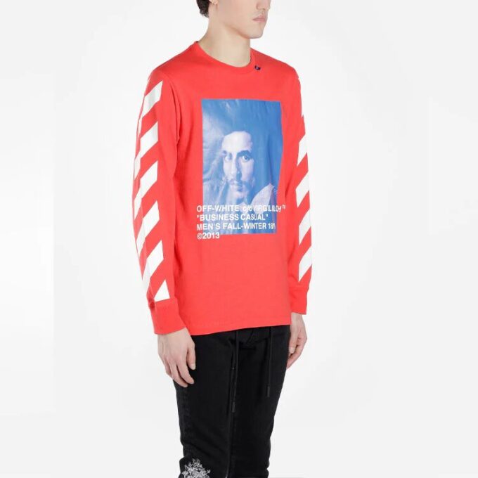 Camiseta Bernini con estampado de rayas diagonales 2030 Rojo/Azul