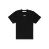 Camiseta blanca con estampado de líneas onduladas, pantalones cortos y corte holgado, color negro