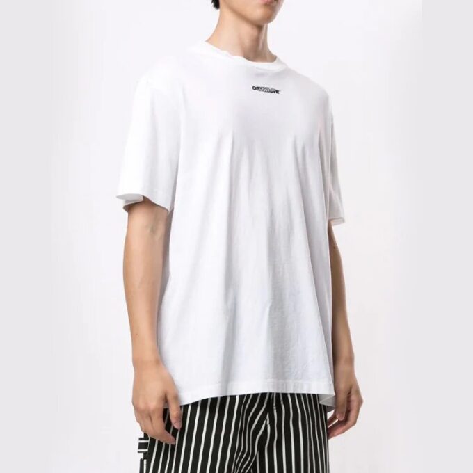 Camiseta blanca con estampado de logotipo para hombre de Off-White
