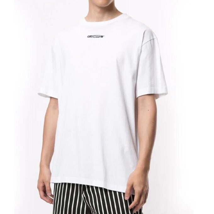 Camiseta blanca con estampado de logotipo para hombre de Off-White