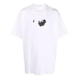 Camiseta blanca de hombre Off-White FW21 de cuello redondo, estampado de flechas, manga corta y corte holgado