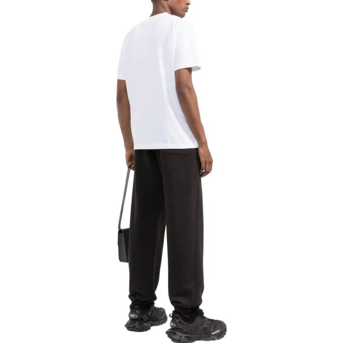 Camiseta blanca de manga corta con cuello redondo y bolsillo con rayas en el pecho para hombre de Off-White