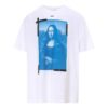 Camiseta blanca de manga corta con cuello redondo y estampado de flecha de la Mona Lisa de Off-White para hombre