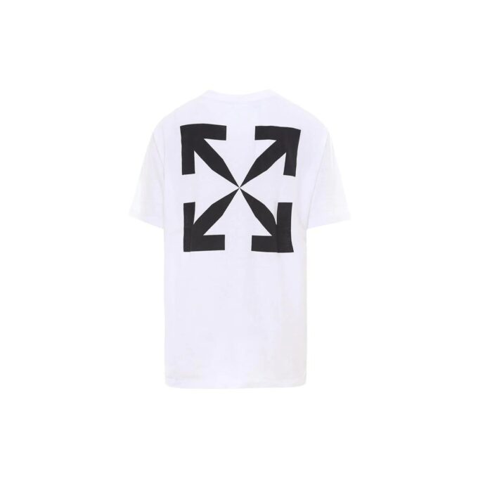 Camiseta blanca de manga corta con cuello redondo y estampado de flecha de la Mona Lisa de Off-White para hombre