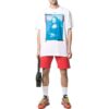 Camiseta blanca de manga corta con cuello redondo y estampado de flecha de la Mona Lisa de Off-White para hombre