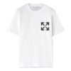 Camiseta blanca de manga corta con cuello redondo y estampado de flechas diagonales de Off-White para hombre, colección FW22